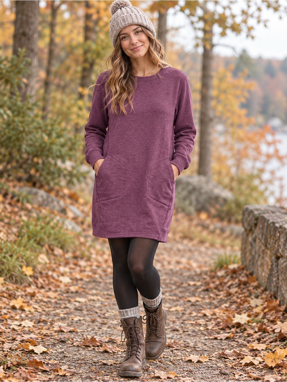 Tentree Purple Heather Sweatshirt Dress Medium Organic Cotton Tunic